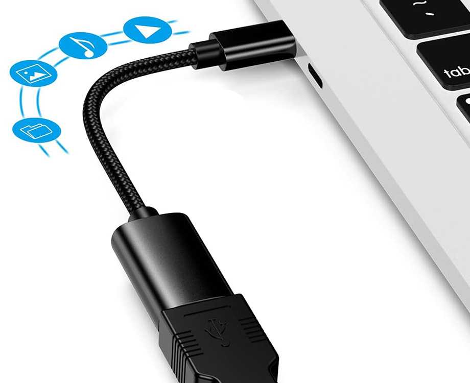 Oem USB-C į USB-A 3.0 OTG adapteris su 11 cm kabeliu