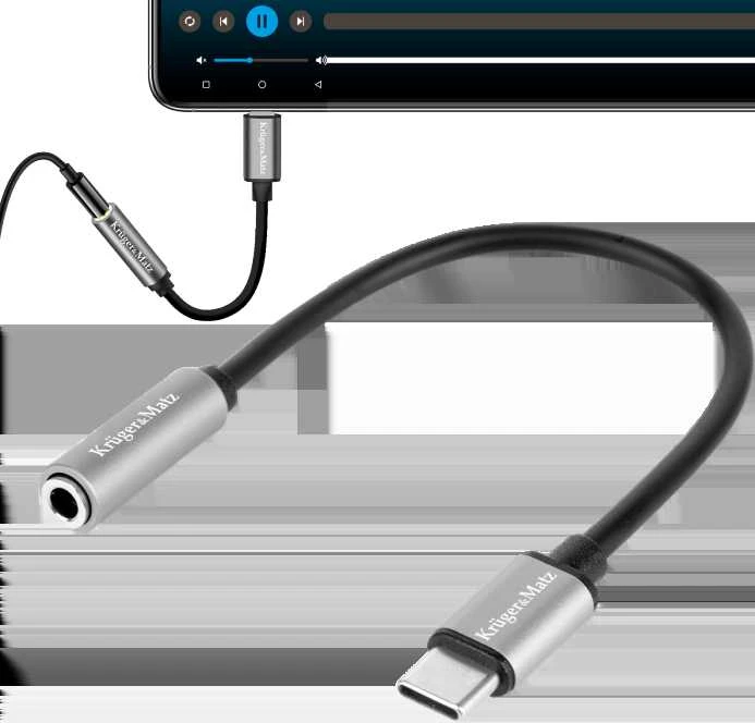 Kruger & Matz USB C adapteris - 3.5mm stereo mini AUX Basic