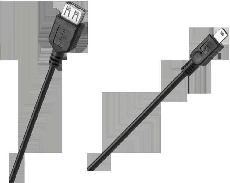 Oem USB - mini USB kabelis Juodas