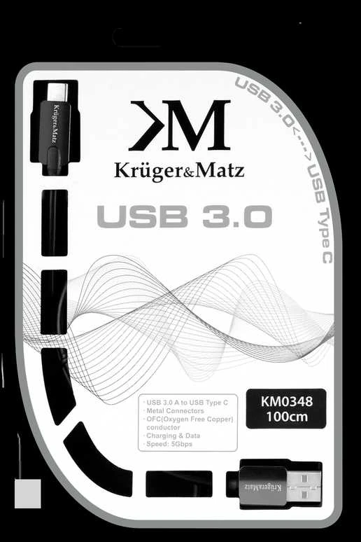Kruger & Matz USB 3.0 - USB-C laidas 1m