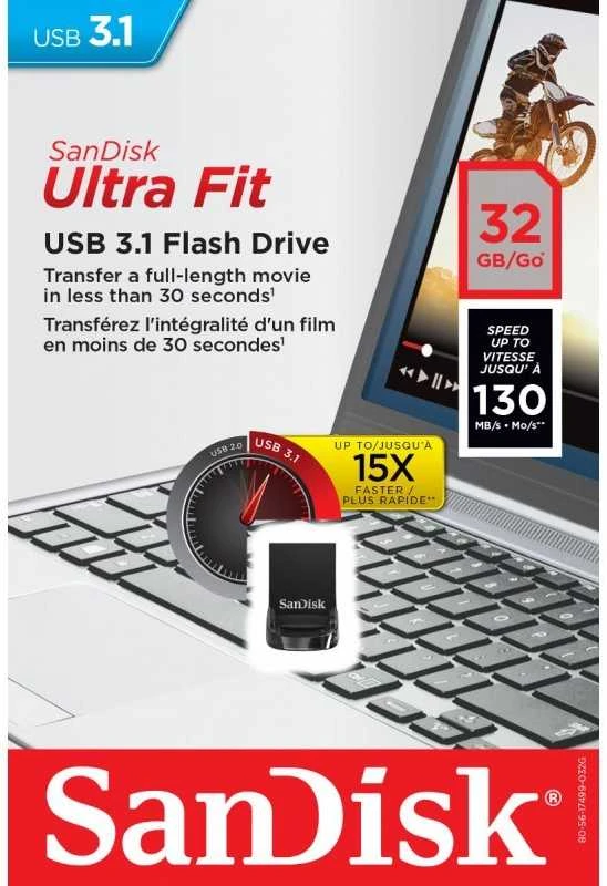 USB laikmena Sandisk Ultra Fit, 32GB