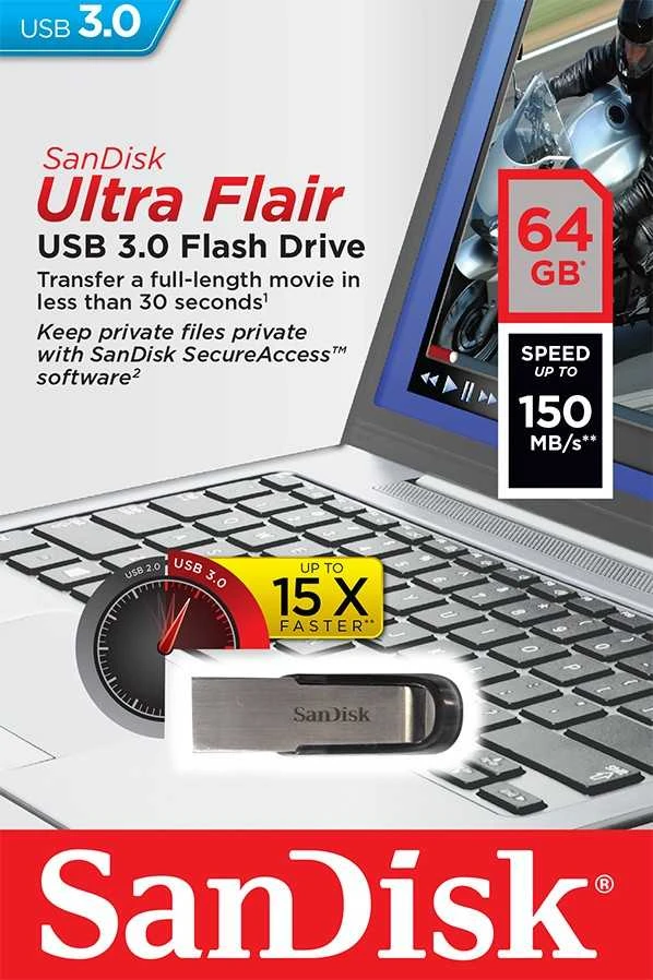 USB laikmena SanDisk Ultra Flair 64GB