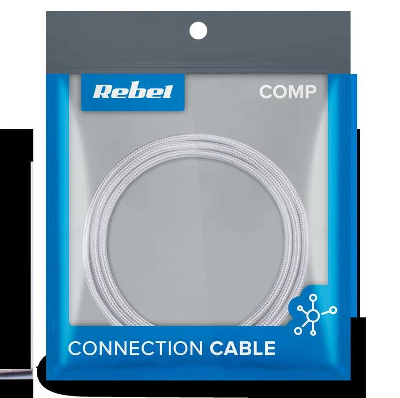 REBEL USB - micro USB kabelis 1m Baltas