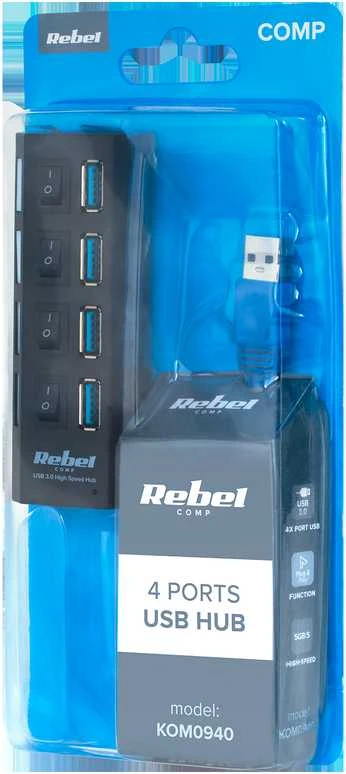 HUB USB 3.0 4 prievadų Rebel