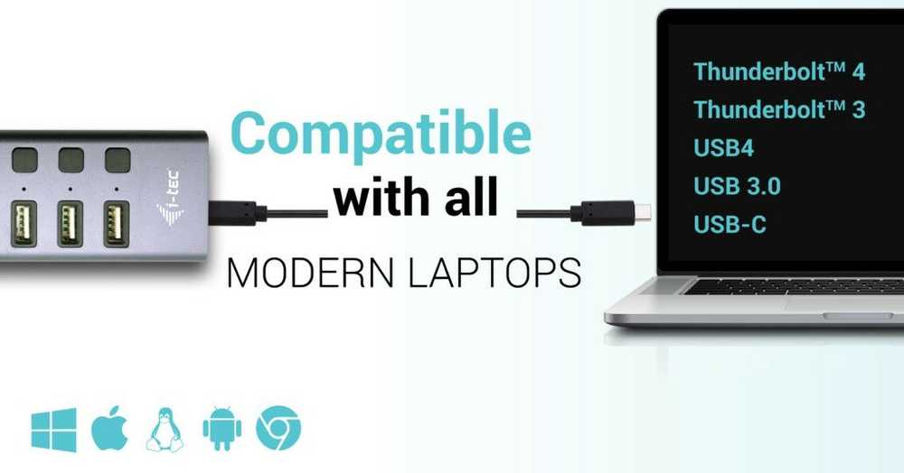 I-tec USB 3.0 / USB-C įkrovimo HUB 9 prievadų LAN + galia 60 W