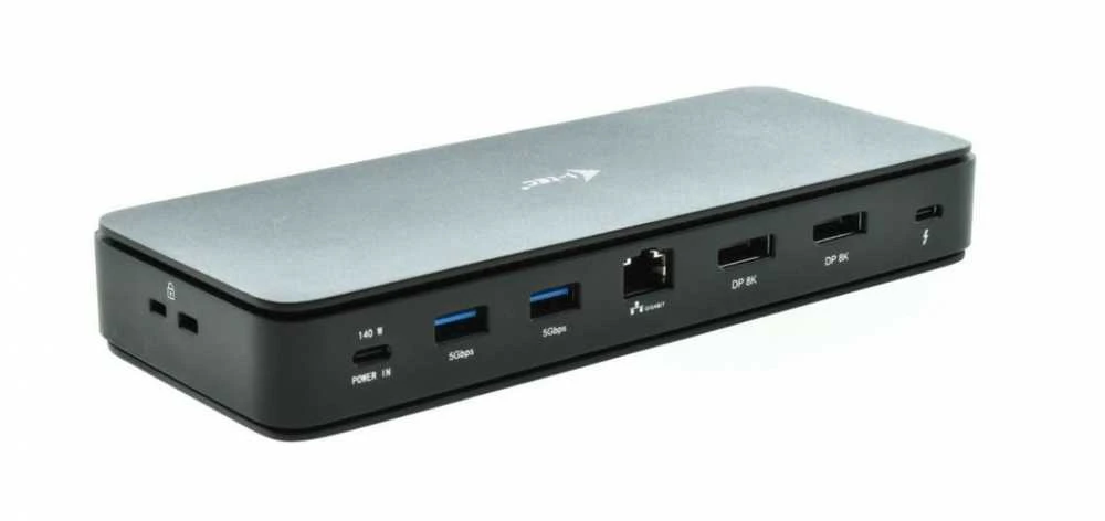 I-TEC Thunderbolt 4 2x Ekranas Dock Generation 3 7x USB + jo 1x TB4 2.5GLAN PD 92W 1m TB4 Kabelis SD/TF kortelių skaitytuvas 3,5 mm garso