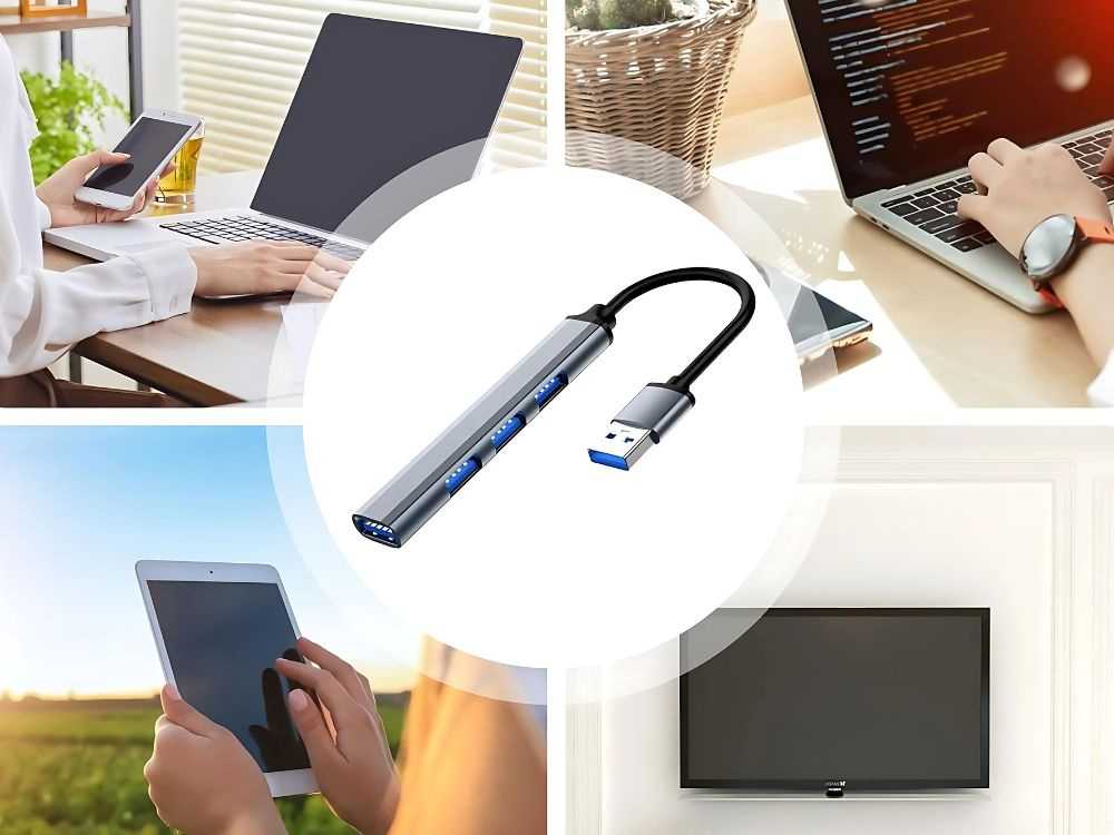 USB skirstytuvas 3.0 su 4 prievadais