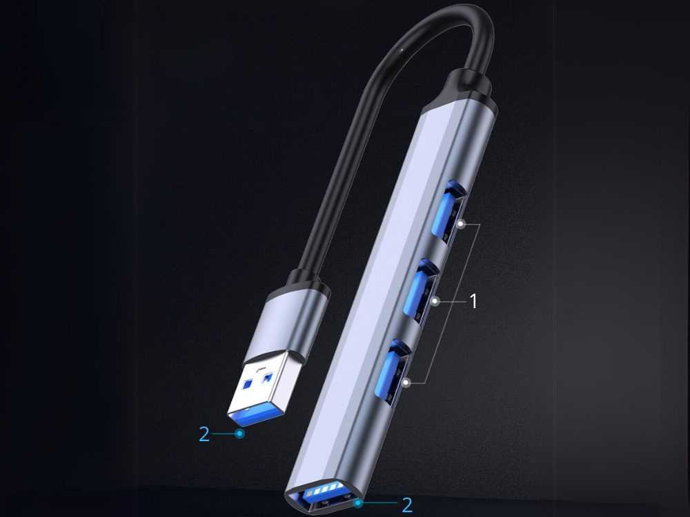 USB skirstytuvas 3.0 su 4 prievadais