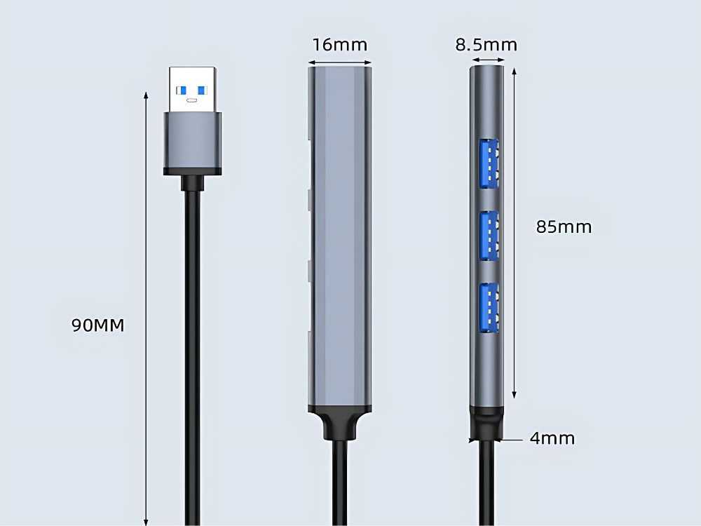 USB skirstytuvas 3.0 su 4 prievadais
