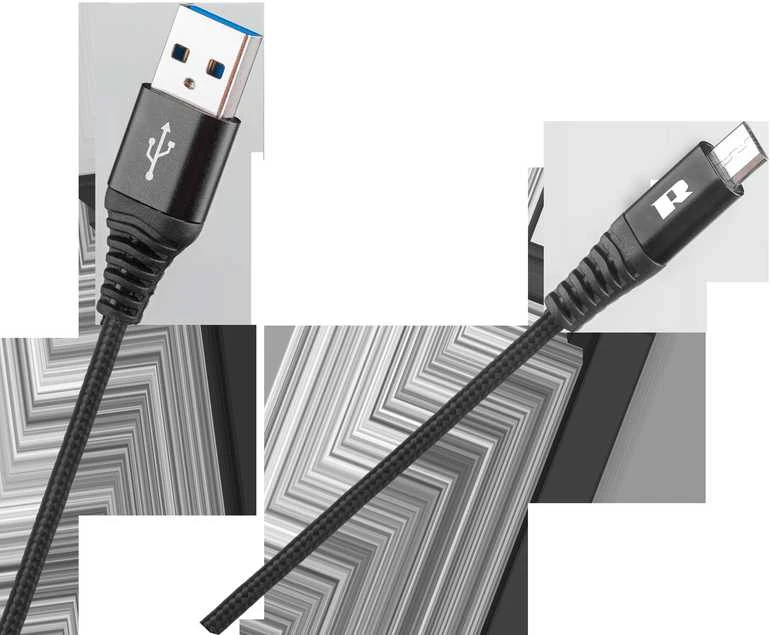 REBEL USB - micro USB kabelis 2m Juodas