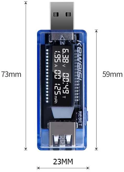 Voltmeter usb ammeter voltage tester