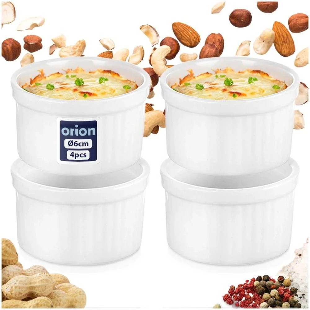 Excellent Houseware Snackkom Keramikiniai Indeliai 6 cm, 40 ml, 4 vnt - Dipsų ir Užkandžių Patiekimui