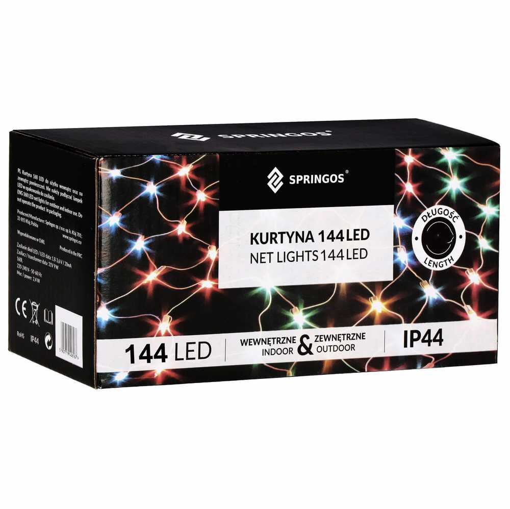 Užuolaidinė girlianda Springos 144 LED, 2x2 m