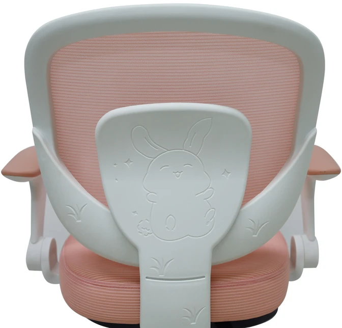 Vaikiška biuro kėdė, reguliuojamo aukščio, su reguliuojama pakoja, rožinė, 78–88 cm