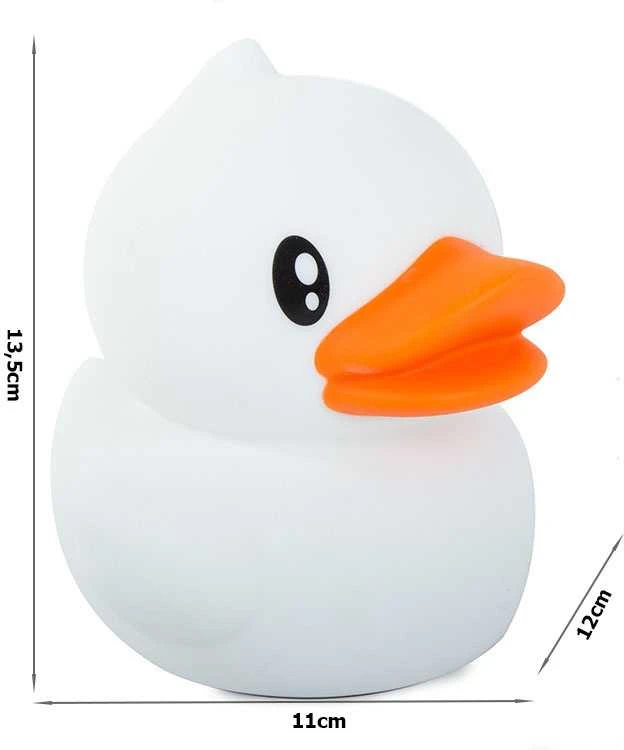 Vaikiška LED naktinė lempa antis su RGB ir nuotolinio valdymo pulteliu