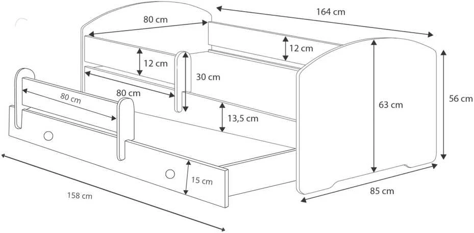 Vaikiška lova 160x80 2 vietos
