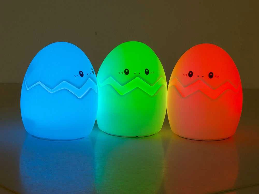 Vaikiška naktinė lempa LED RGB kiaušinio formos