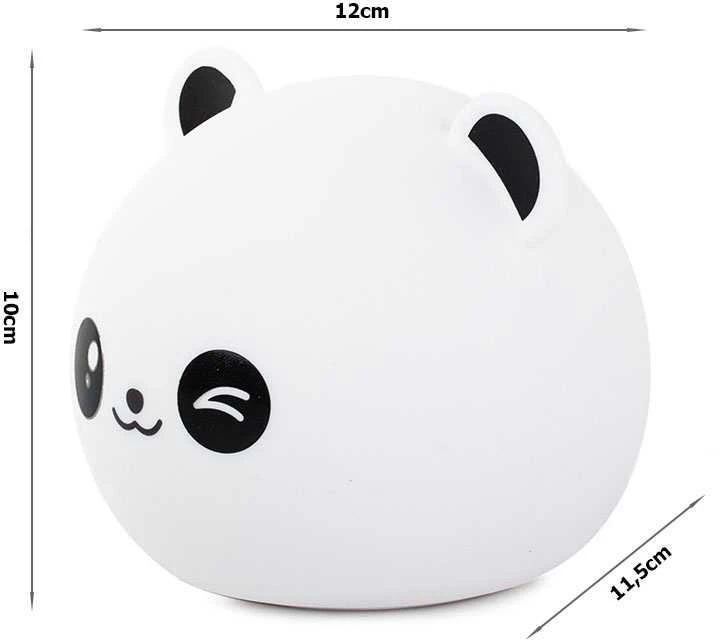 Children's led night light rgb panda touch
