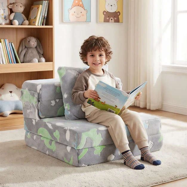 Vaikiška sulankstoma sofa (pilka)
