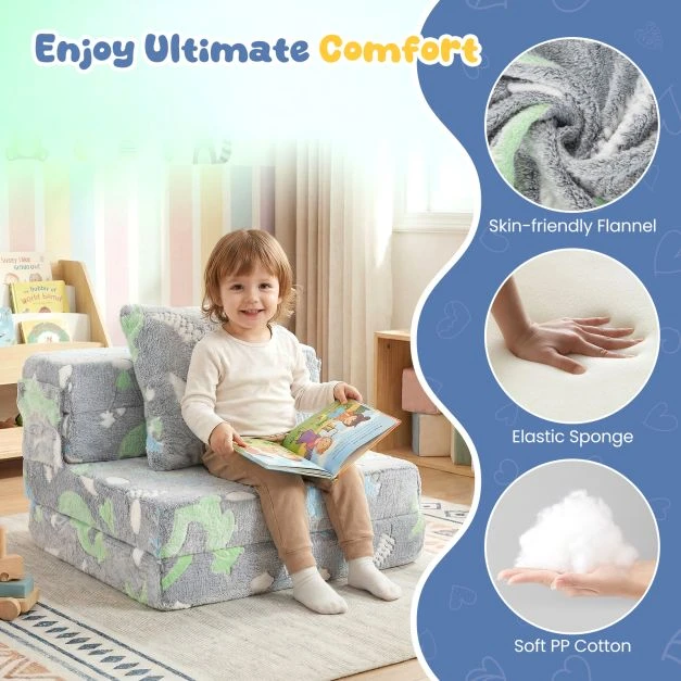 Vaikiška sulankstoma sofa (pilka)