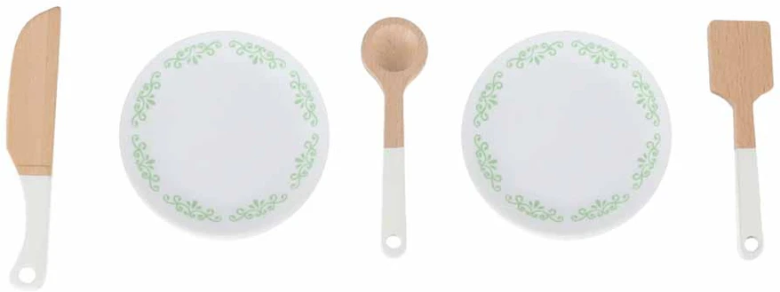 Vaikiška virtuvėlė iš MDF su priedais, rožinė, 81 cm