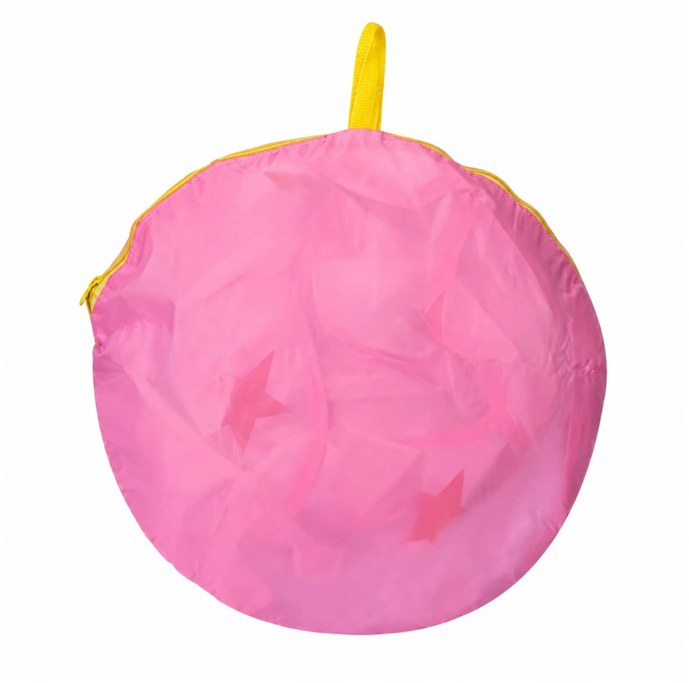 Lean Toys Vaikiška žaidimų palapinė su žvaigždžių motyvu, rožinė, 110 x 87 cm