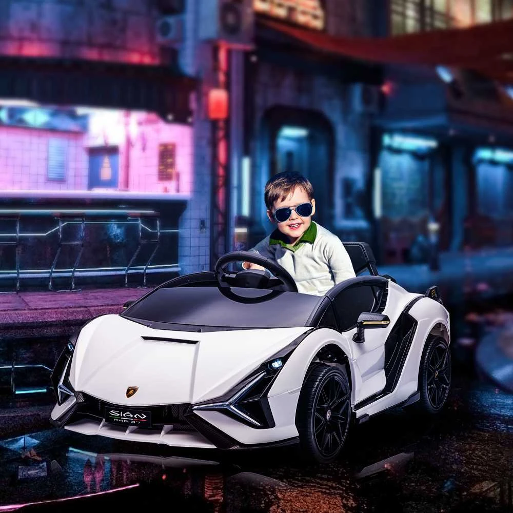 HOMCOM vaikiškas visureigis SIAN SUV, 2 važiavimo režimai, elektrinis automobilis su nuotolinio valdymo pulteliu, ypač plačios padangos, muzika (MP3/USB), šviesos, 37–60 mėn.