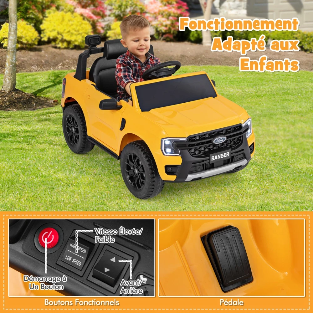 Vaikiškas automobilis 12 V Geltonas