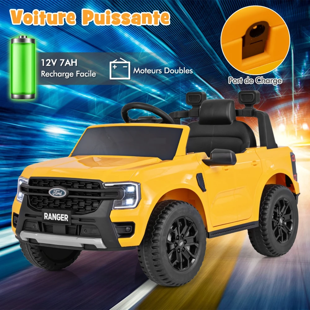 Vaikiškas automobilis 12 V Geltonas