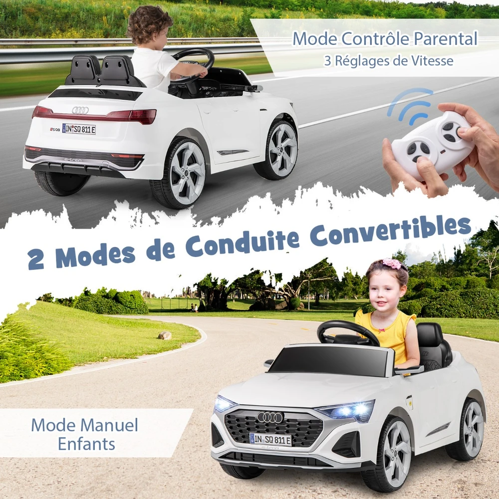 Vaikiškas elektrinis automobilis 12 V baltas