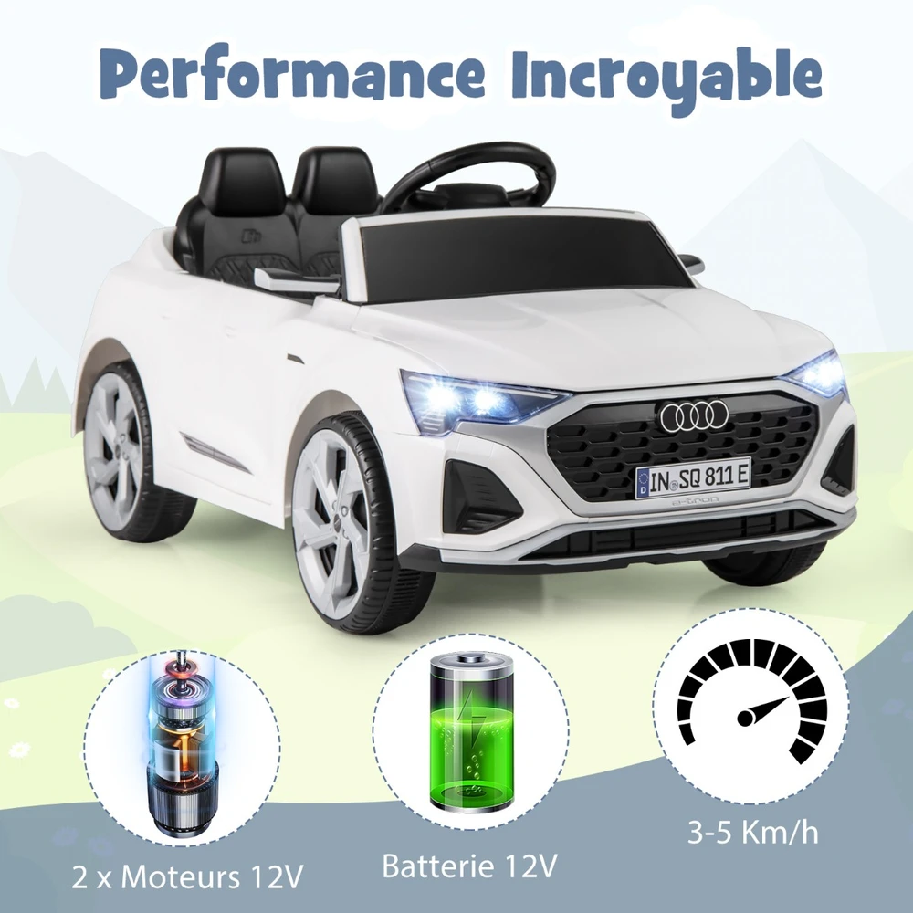 Vaikiškas elektrinis automobilis 12 V baltas