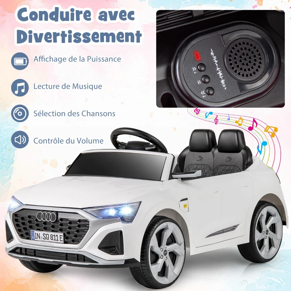 Vaikiškas elektrinis automobilis 12 V baltas