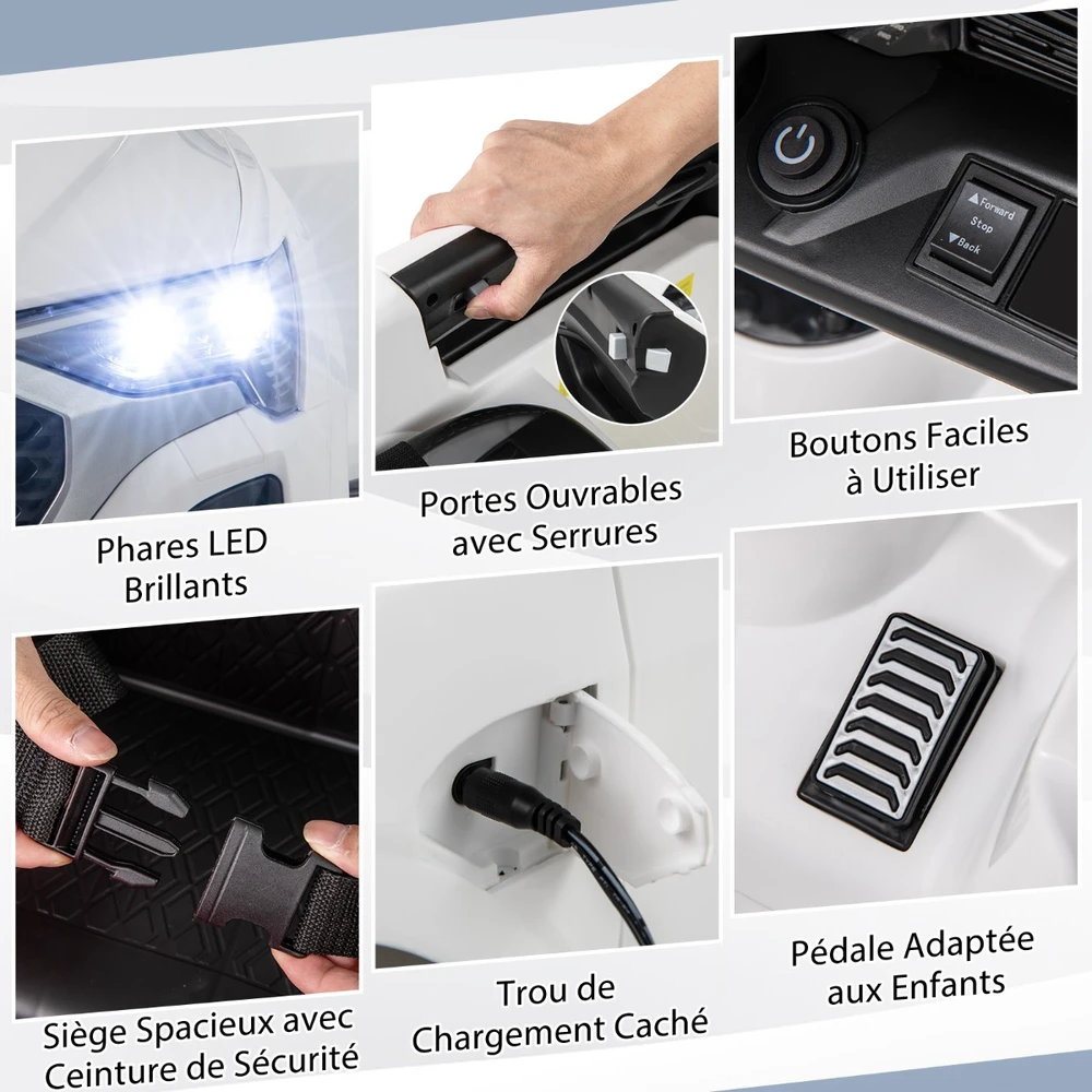Vaikiškas elektrinis automobilis 12 V baltas
