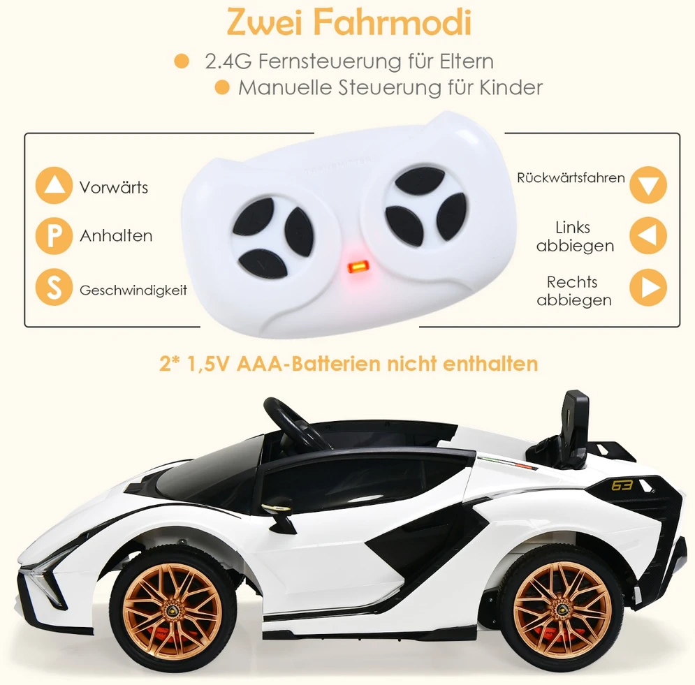 Vaikiškas elektrinis automobilis baltas