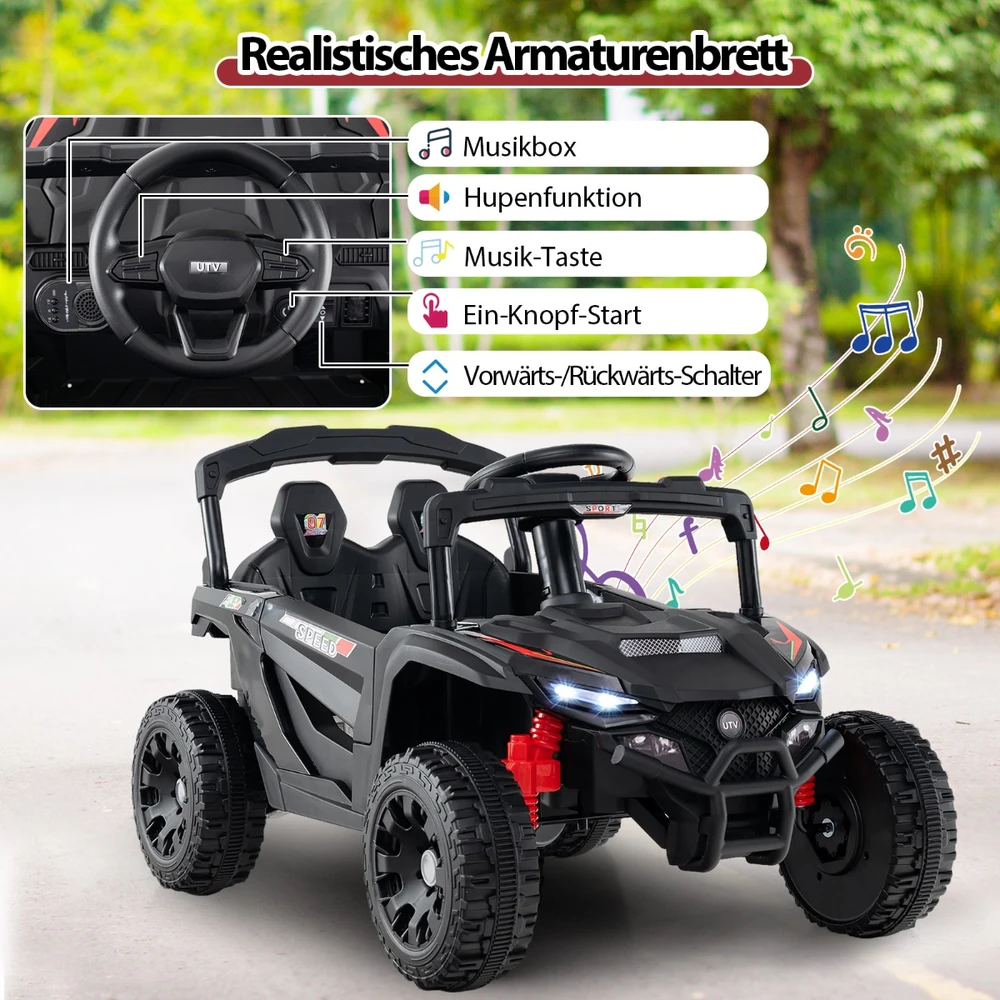 Vaikiškas elektrinis automobilis juodas