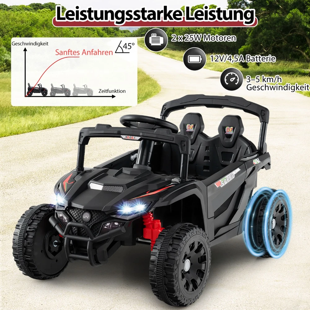 Vaikiškas elektrinis automobilis juodas