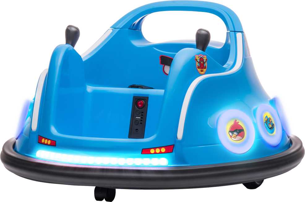 AIYAPLAY 12V vaikiškas elektromobilis-bumberis su 2,4 G nuotolinio valdymo pulteliu, elektrinis buferinis automobilis su muzika ir šviesomis, 1,5–3 km/h, 360° besisukantis vaikiškas elektromobilis, 3–5 metų vaikams, mėlynas