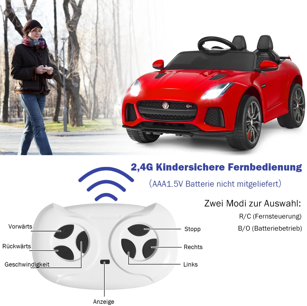 Vaikiškas elektrinis automobilis raudonas