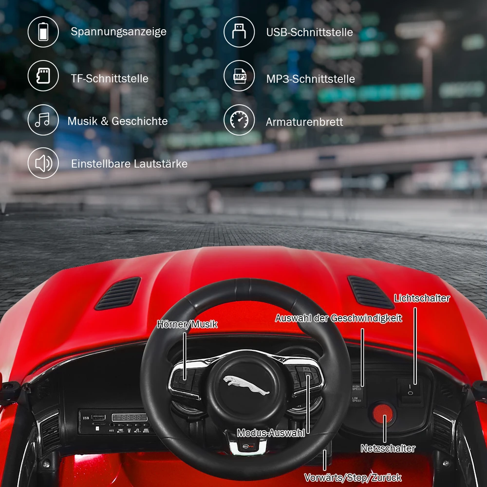 Vaikiškas elektrinis automobilis raudonas