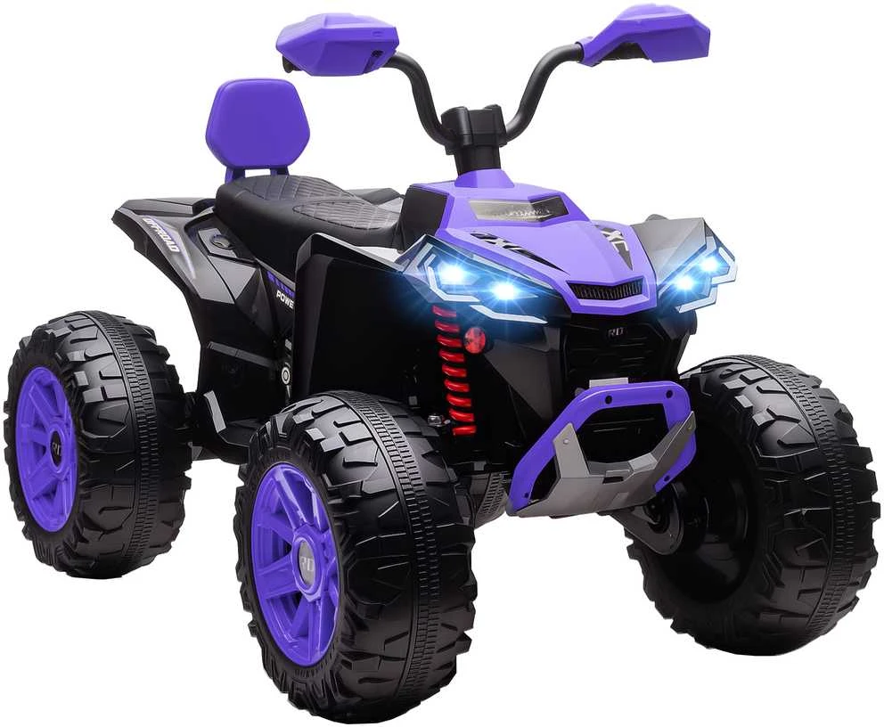 AIYAPLAY vaikiškas elektrinis keturratis, 24 V elektrinė transporto priemonė su 4 ratais, priekiniais žibintais, USB jungtimi, MP3 funkcija, 6,5 km/h, 3-8 metai