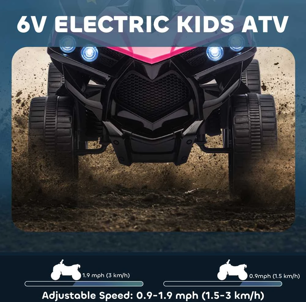 Vaikiškas elektrinis keturratis Rožinis