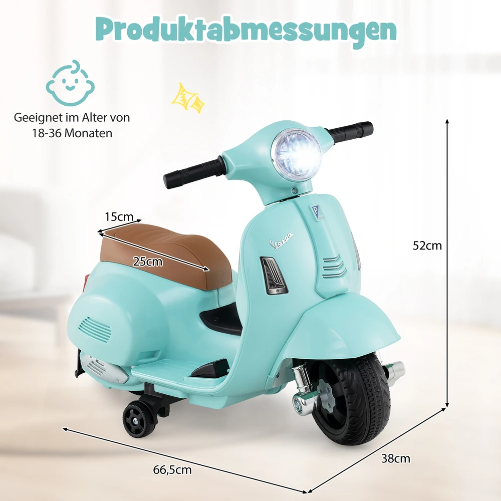 Vaikiškas elektrinis motociklas, 6 V 30 W, mėlynas, 66,5 × 38 × 52 cm