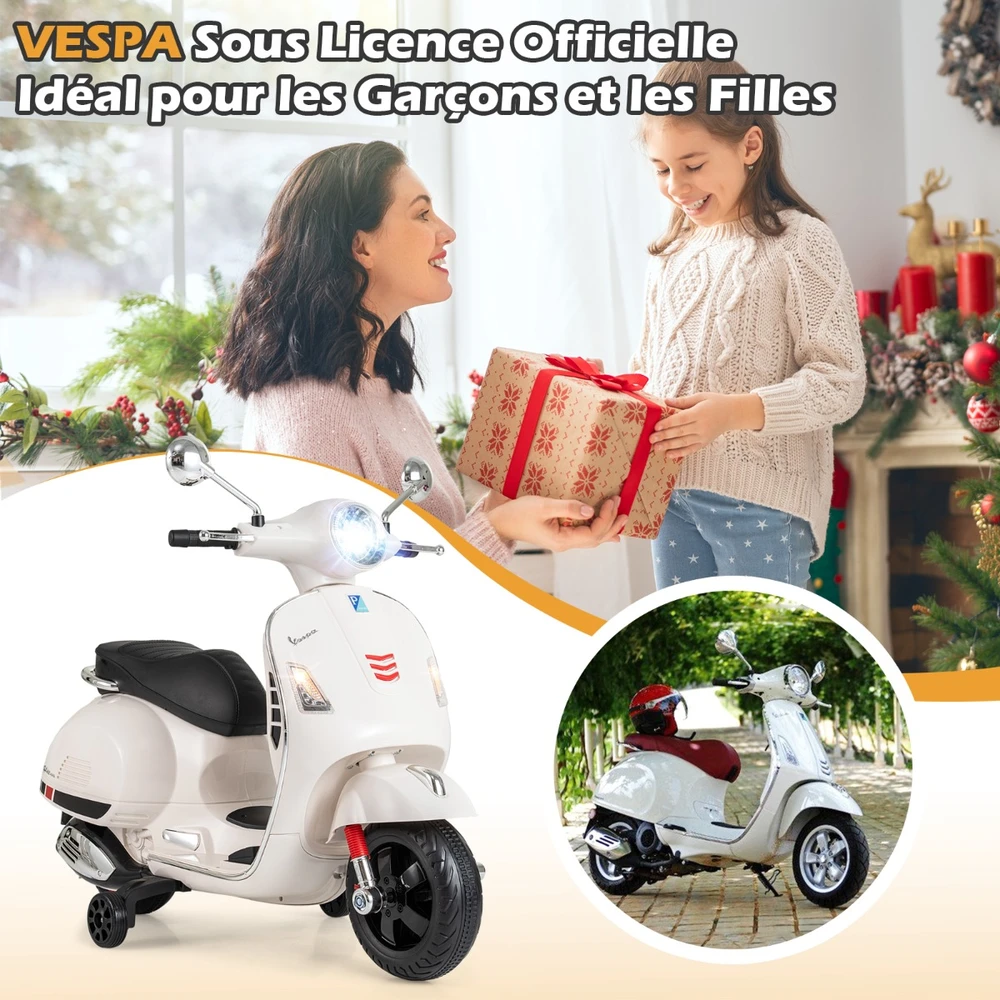 Vaikiškas elektrinis motociklas baltas