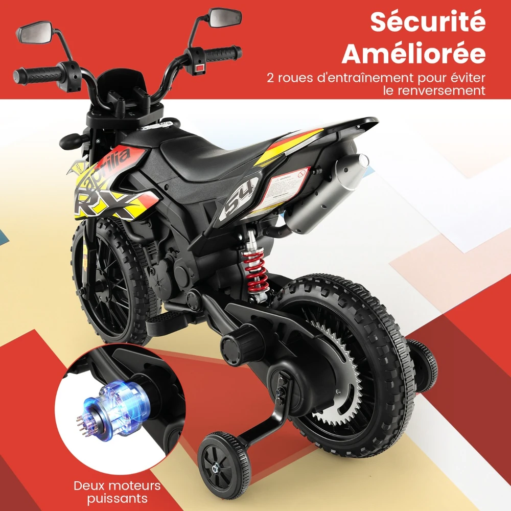 Vaikiškas elektrinis motociklas juodas