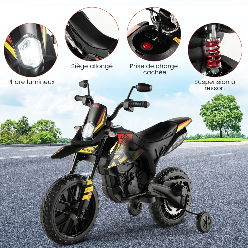 Vaikiškas elektrinis motociklas juodas