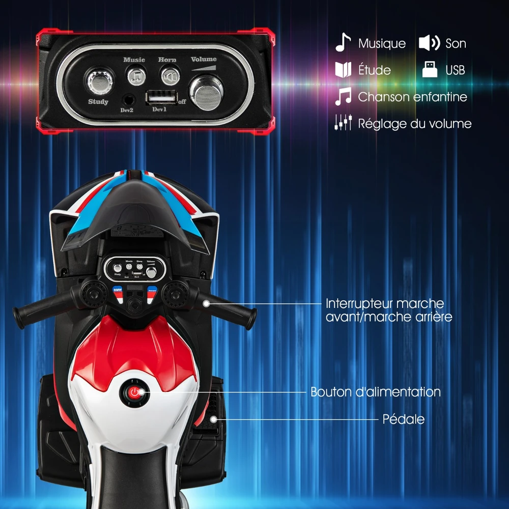 Vaikiškas elektrinis motociklas Raudonas