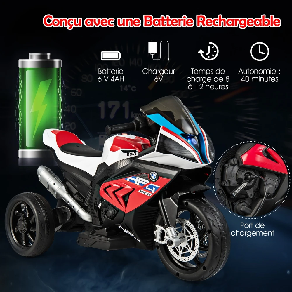 Vaikiškas elektrinis motociklas Raudonas