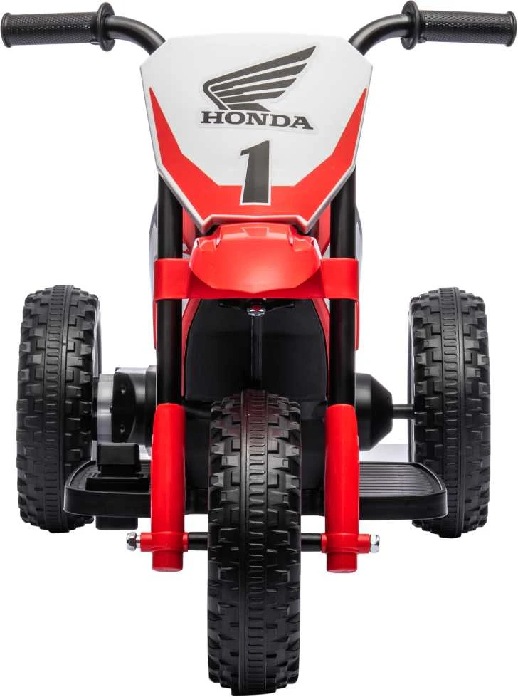 HOMCOM vaikiškas elektrinis motociklas, 6V vaikiškas motociklas su garsiniu signalu, paleidimo muzika, vaikiška transporto priemonė, 3 km/h, 1,5–3 metų vaikams, raudonas