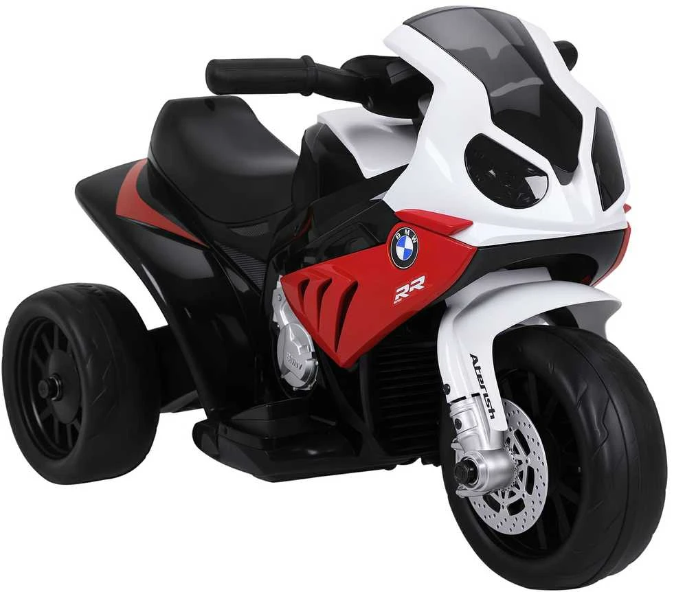 HOMCOM BMW S1000RR licencijuotas elektrinis triratis, vaikiškas motociklas su akumuliatoriumi, vaikiška transporto priemonė, plienas, raudona, 66x37x44 cm