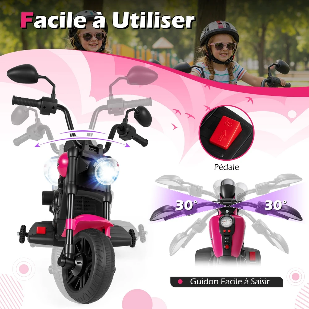 Vaikiškas elektrinis motociklas rožinis